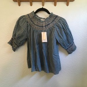 BNWT Doen Hester top in Josephine plaid